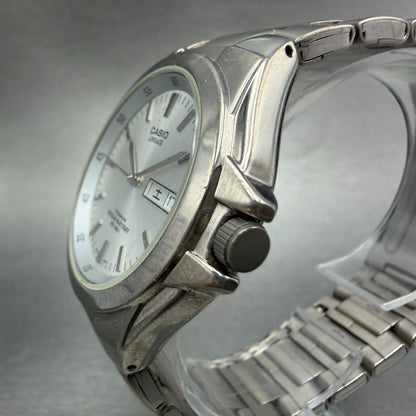 Casio Lineage Titanium Watch Men 38mm Silver Dial Daydate LIN-171J New Battery L2