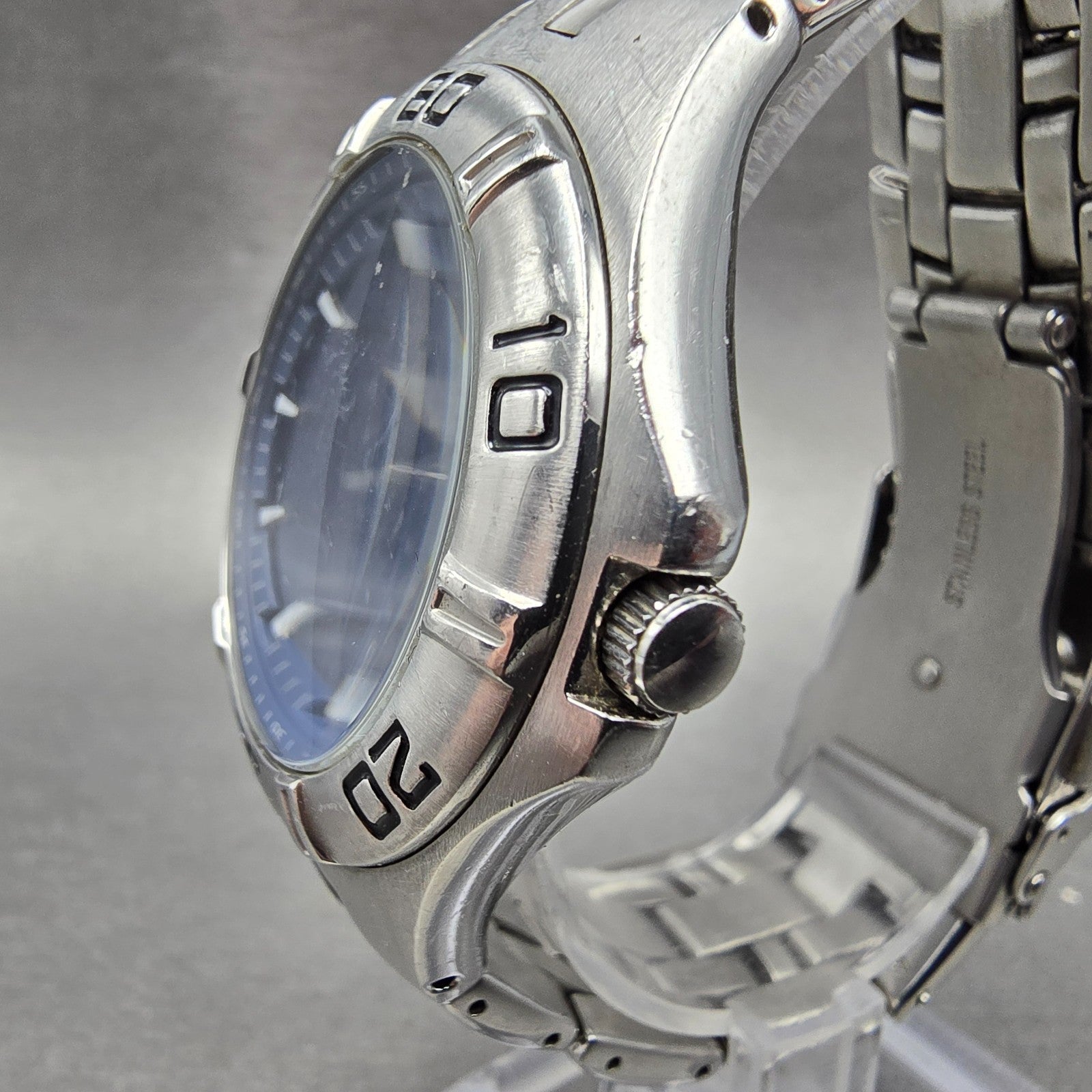 Fossil Blue Dive Watch Men 40mm Blue Dial Silver Tone Date AM-3685 New Battery2