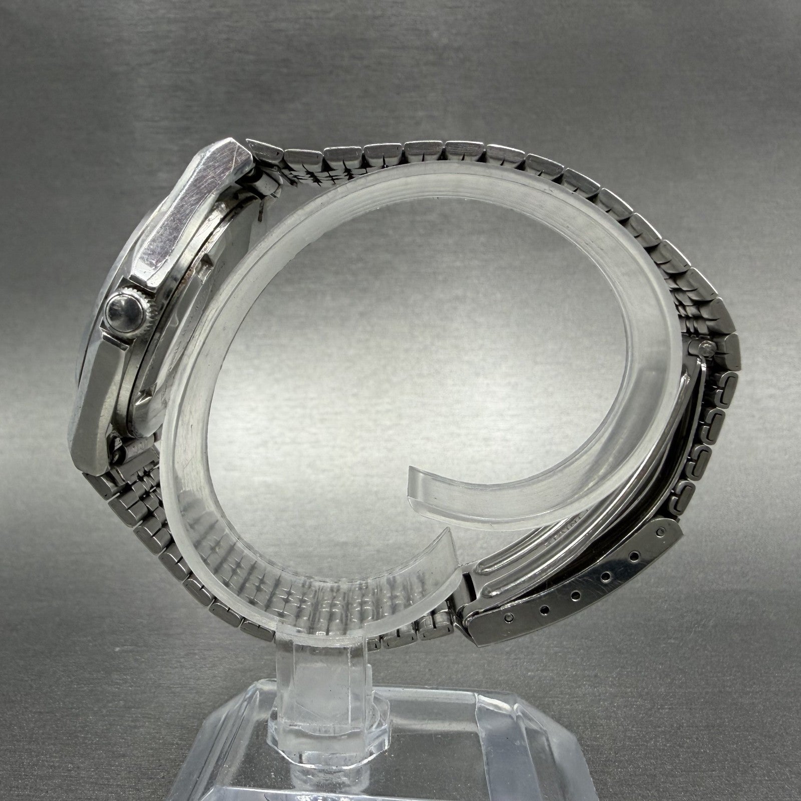 Seiko SilverWave Watch Men 35mm Black Dial Silver Tone 7121-7020 New Battery6