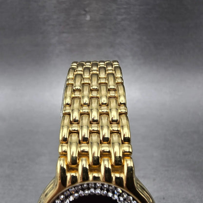 Raymond Weil Fideli Watch Women 24mm Black Dial Gold Plated Date 4702 New Batt4