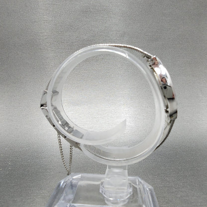 Seiko Watch Women 20mm Black Dial Silver Tone Oval 23205359 New Battery8