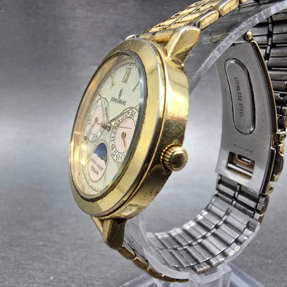 Juan Savani Watch Men 34mm Champagne Dial Gold Tone Daydate JS003 New Battery2