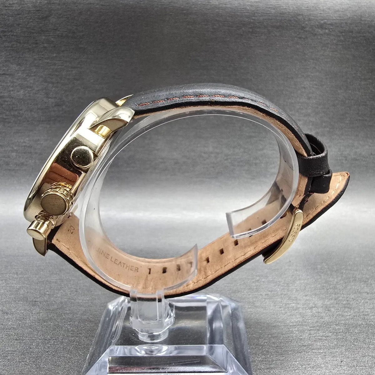 Fossil Rhett Watch Men 42mm White Dial Gold Tone Chrono Date BQ1009 New Battery6