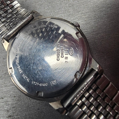 Seiko Alba Watch Men 34mm Silver Dial Silver Tone Round V721-6A90 New Battery10