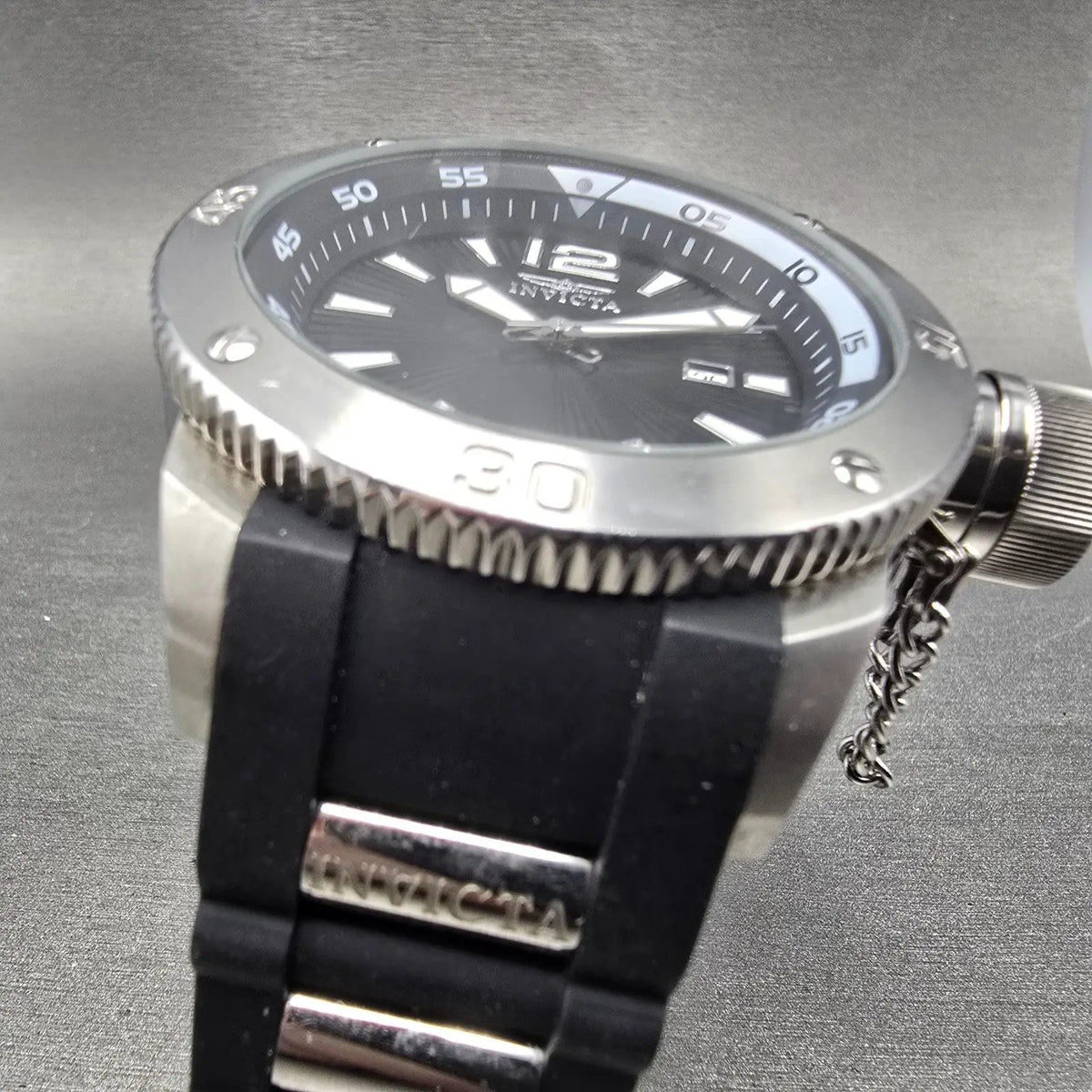 Invicta I-Force Dive Watch Men 51mm Black Dial Silver Date 12963 READ!! New Batt2