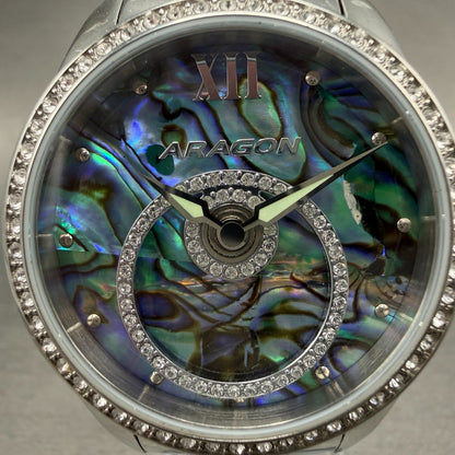 Aragon StarHalo watch Women 37mm Blue Abalone Dial Steel Crystals New Battery1