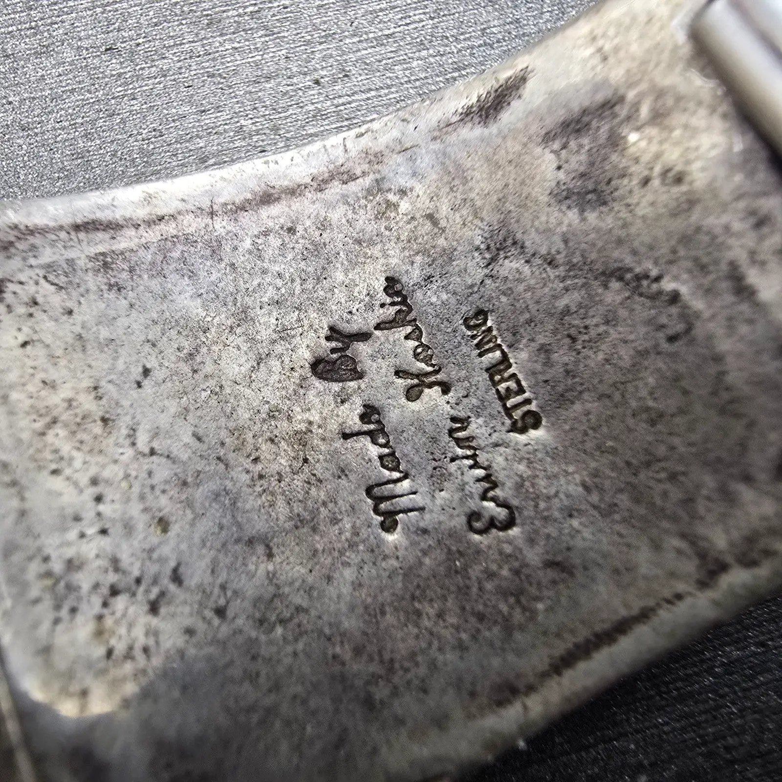 Navajo Sterling Silver Watch Band Tips 17mm Lizard Design Stretch Band VTG18