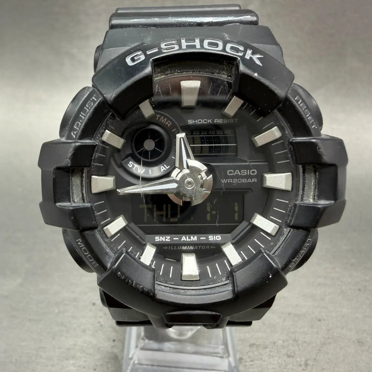 Casio G-Shock GA-700 Watch Men 53mm Analog Digital Black Alarm Chrono New Batt L0