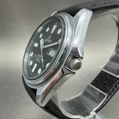 Seiko Lorus Watch Men 37mm Black Dial Silver Tone Daydate Y143-8040 New Battery2