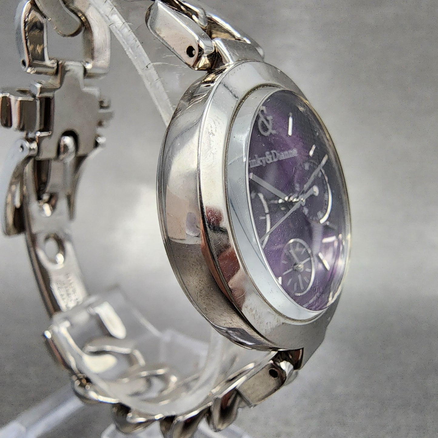 Seiko Pinky & Dianne Watch Women 32mm Purple Dial Steel Daydate Round New Batt