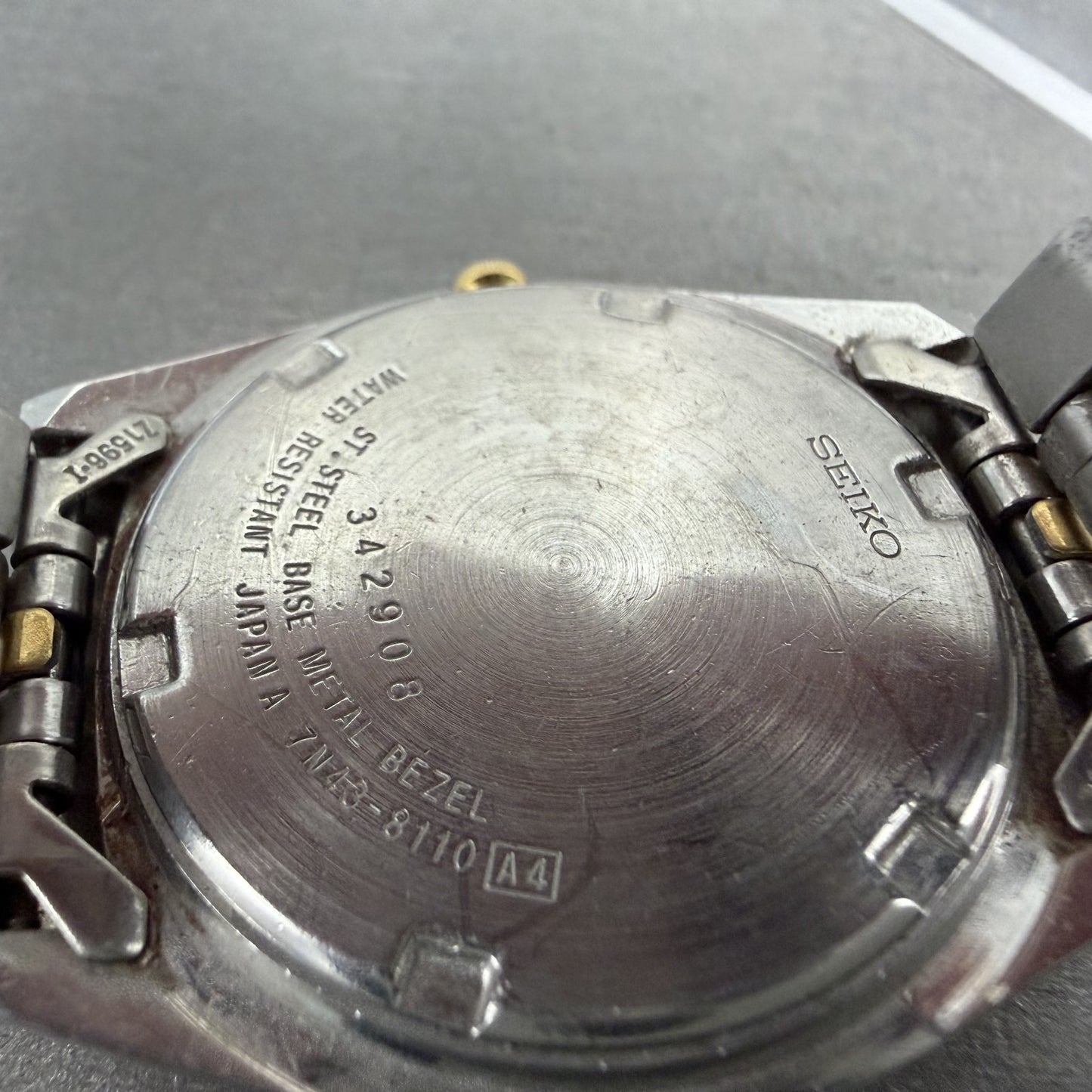 Seiko Presidential Watch 37mm Men Gold Dial Two Tone Daydate 7n43-8110 New Batt9