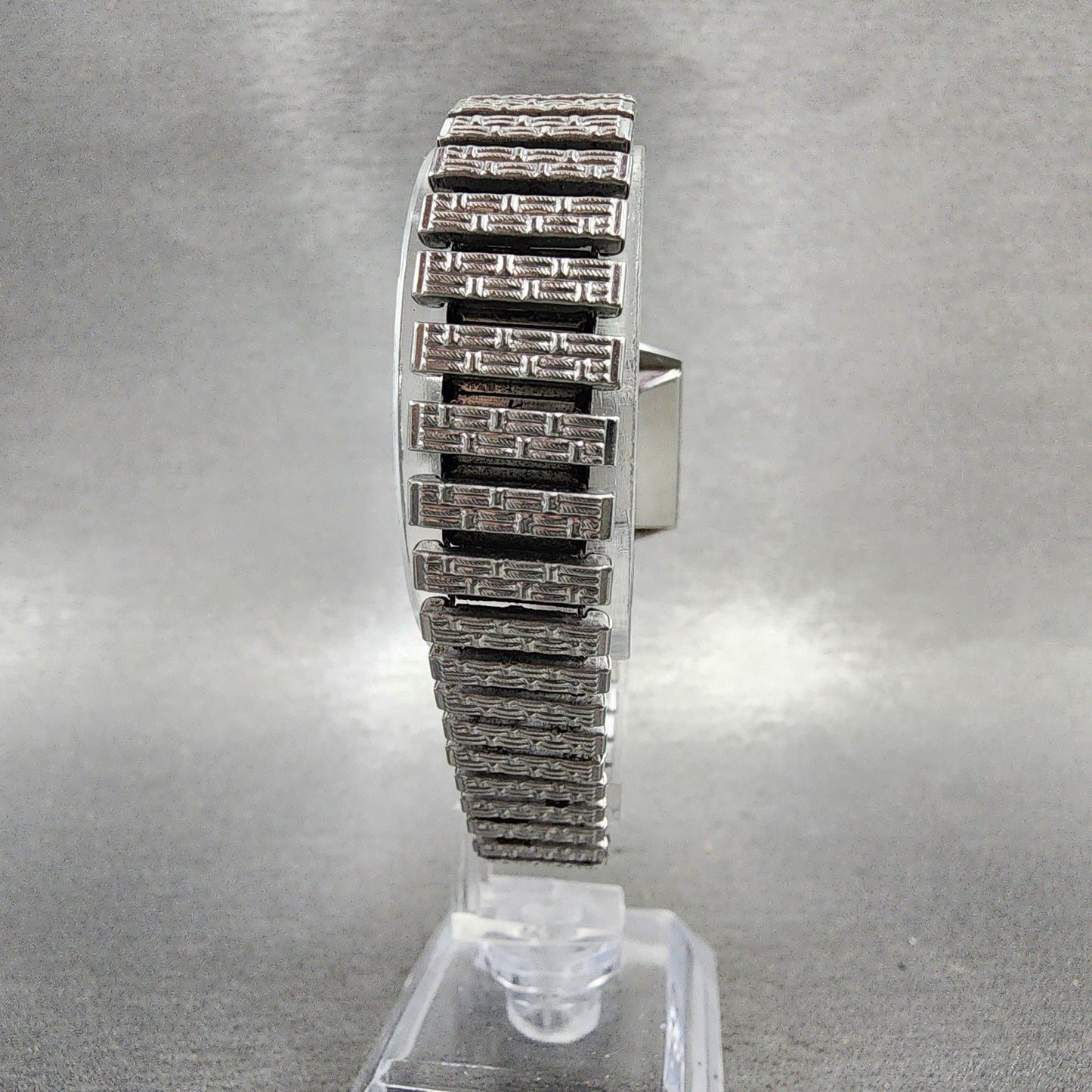 Seiko Automatic Watch Women 30mm Gray Dial Silver Tone Rectangle Automatic Runs7