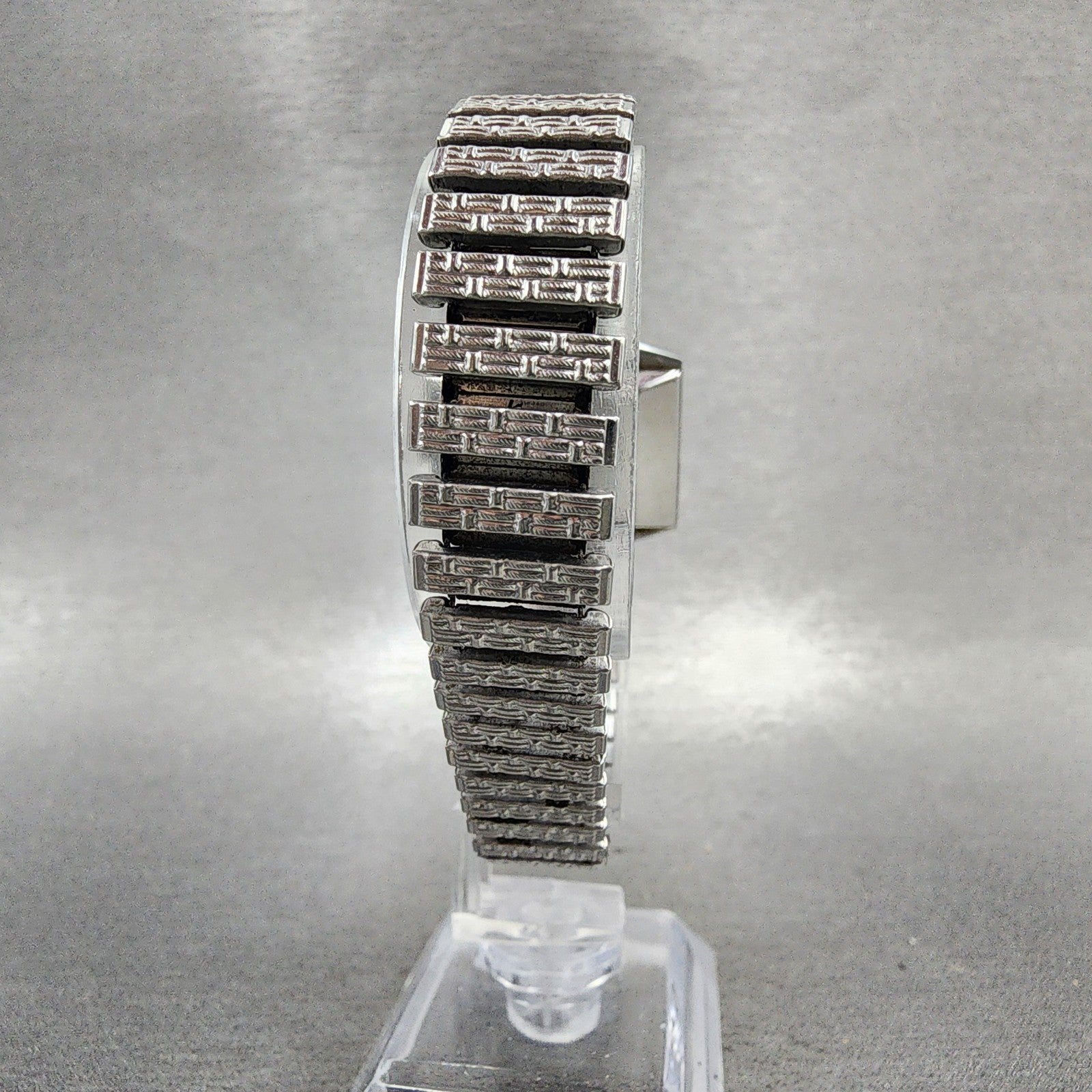 Seiko Automatic Watch Women 30mm Gray Dial Silver Tone Rectangle Automatic Runs7