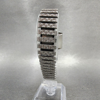 Seiko Automatic Watch Women 30mm Gray Dial Silver Tone Rectangle Automatic Runs7