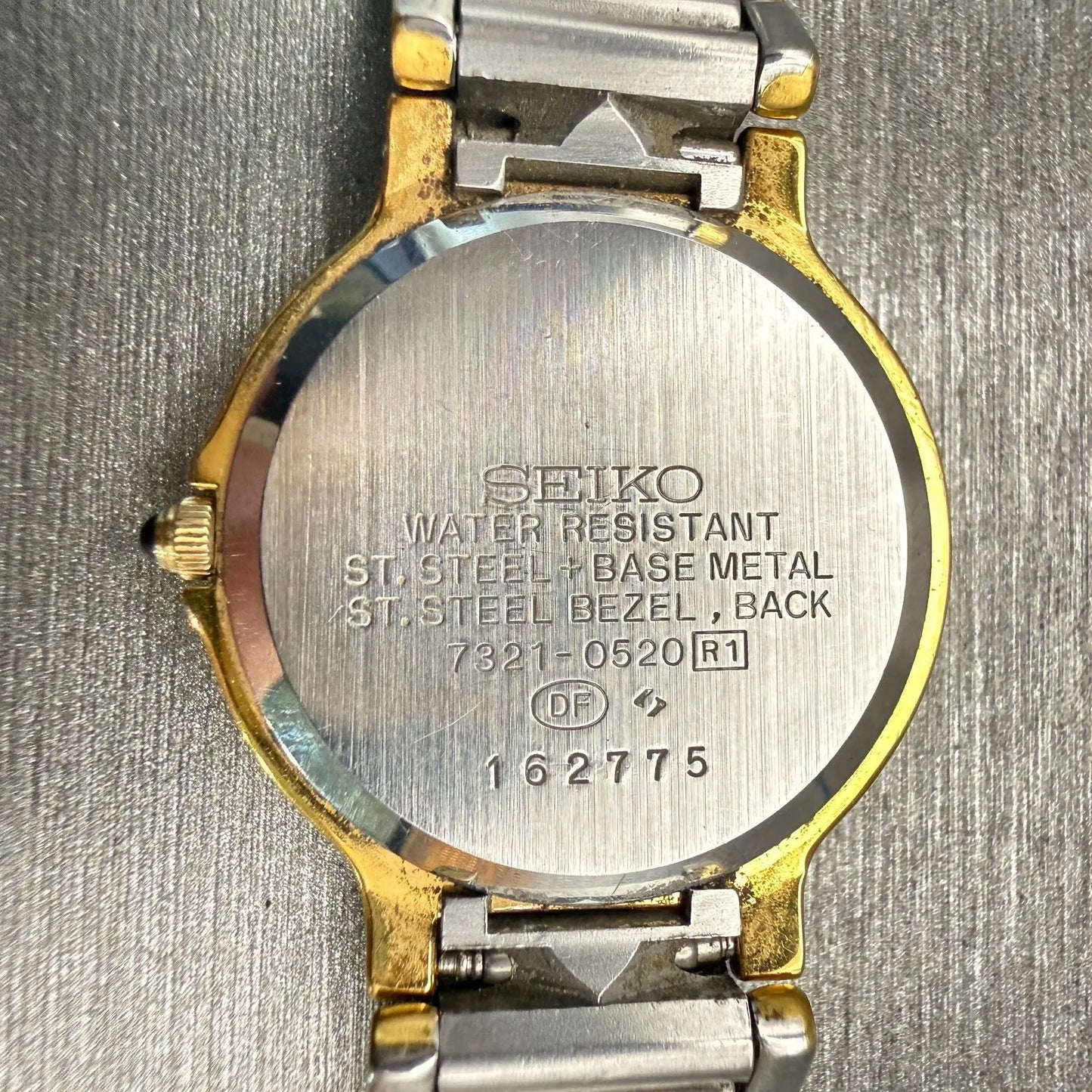 Seiko Exceline Watch Women 24mm White Dial Two Tone Round 7321-0520 New Battery10