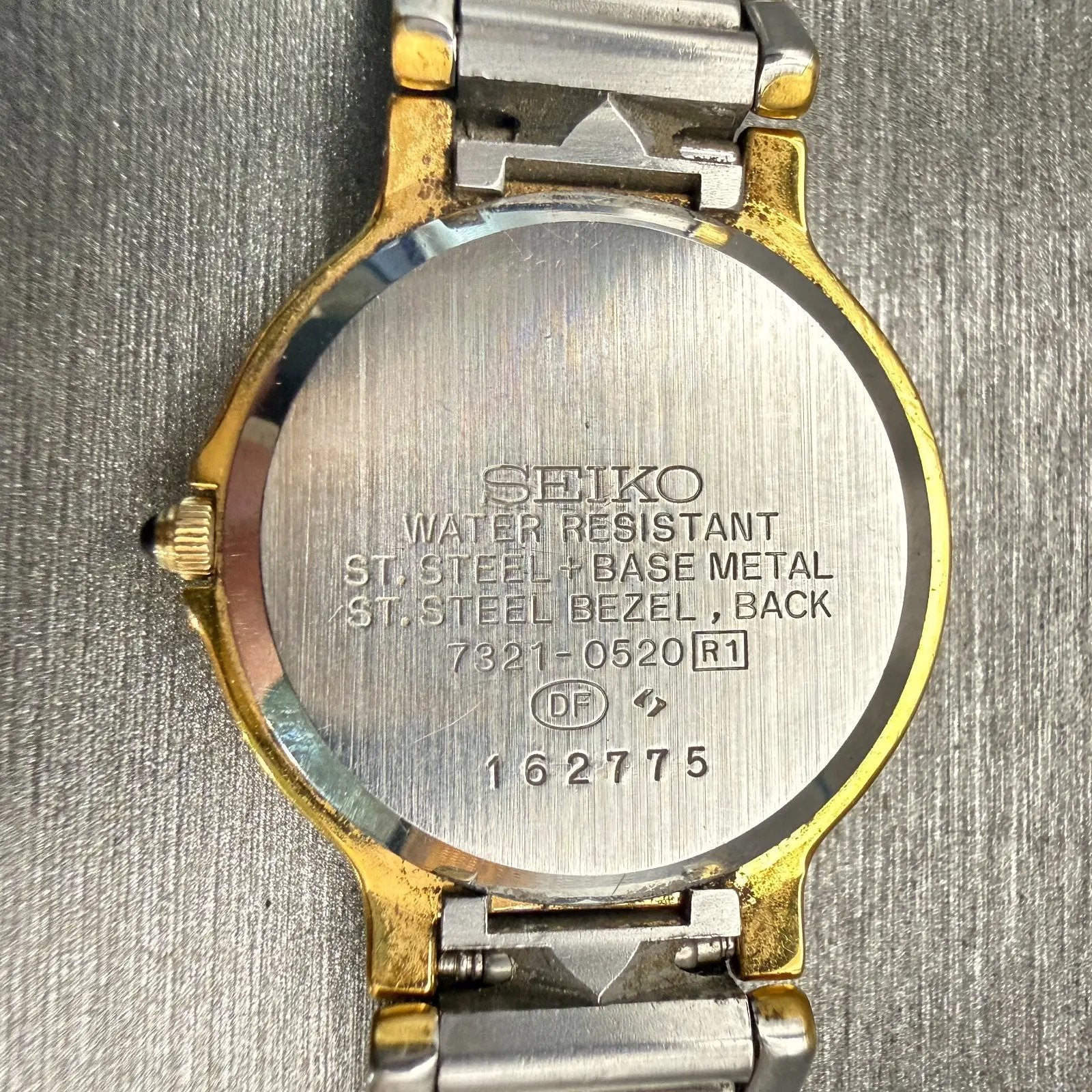 Seiko Exceline Watch Women 24mm White Dial Two Tone Round 7321-0520 New Battery10