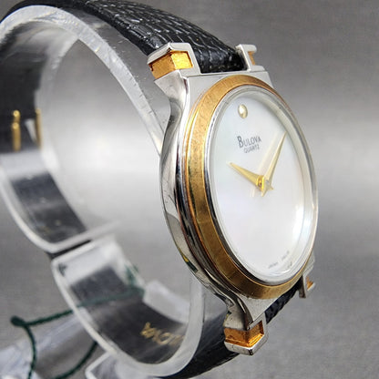Bulova Watch Women 26mm MOP Dial Two Tone Round 98A15 NOS  New battery