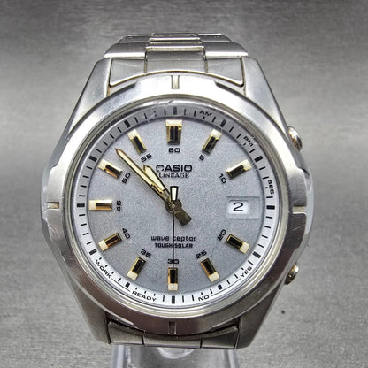 Casio Lineage LIW-101 Watch Men 38mm Gray Dial Steel Date Solar Round Runs JDM0