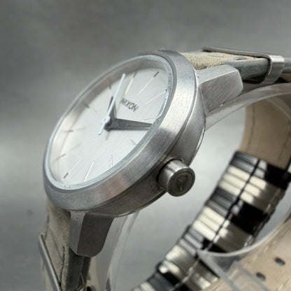 Nixon Kenzi Watch Women 26mm Silver Dial Silver Tone Round Wrap Around New Batt2