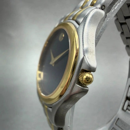 Movado Museum Watch Women 28mm Black Dial Two Tone Round 81-E4-0823 New Batteryr2