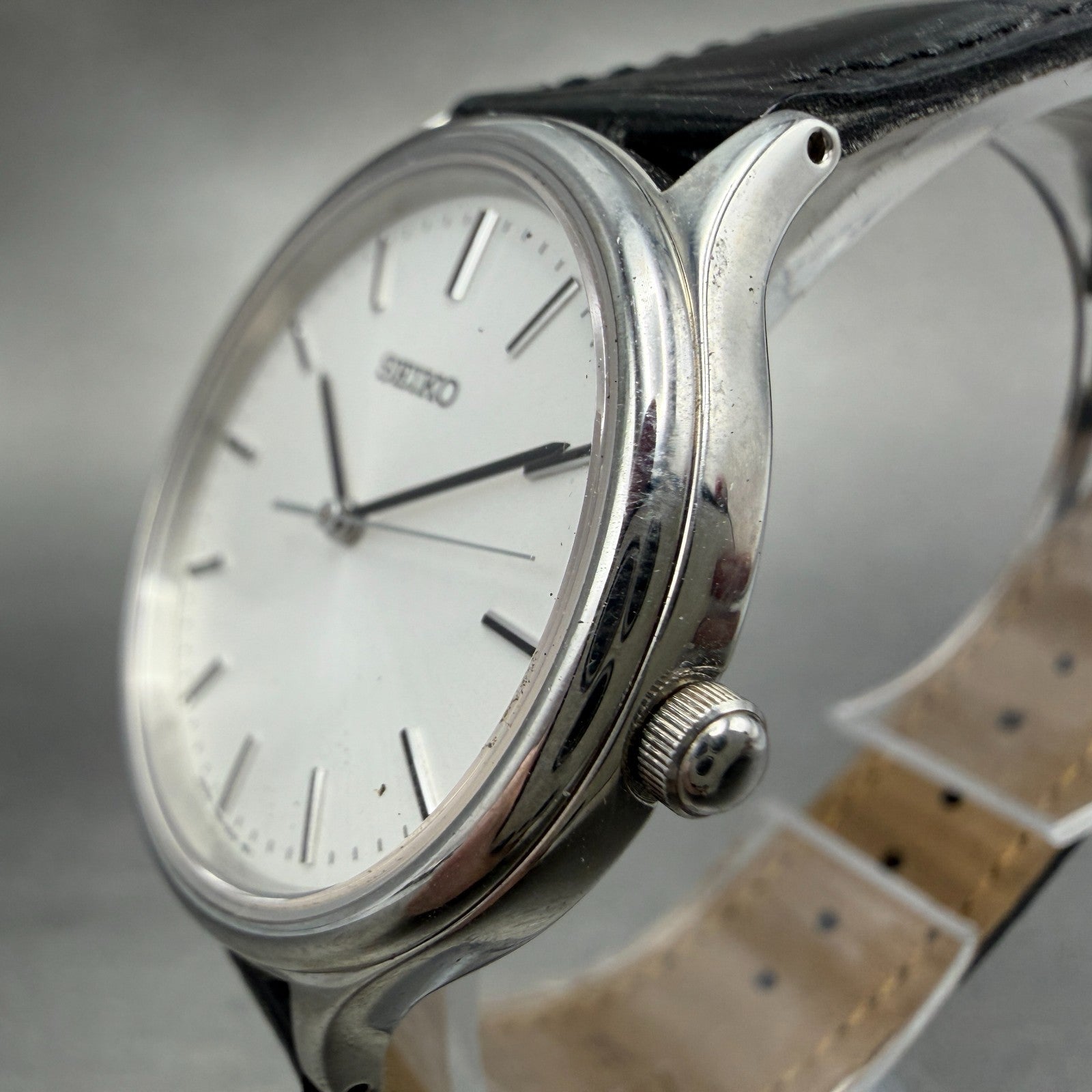 Seiko Watch Men 33mm Silver Dial Silver Tone Round 7n01-0bd0 New Battery Vintage2