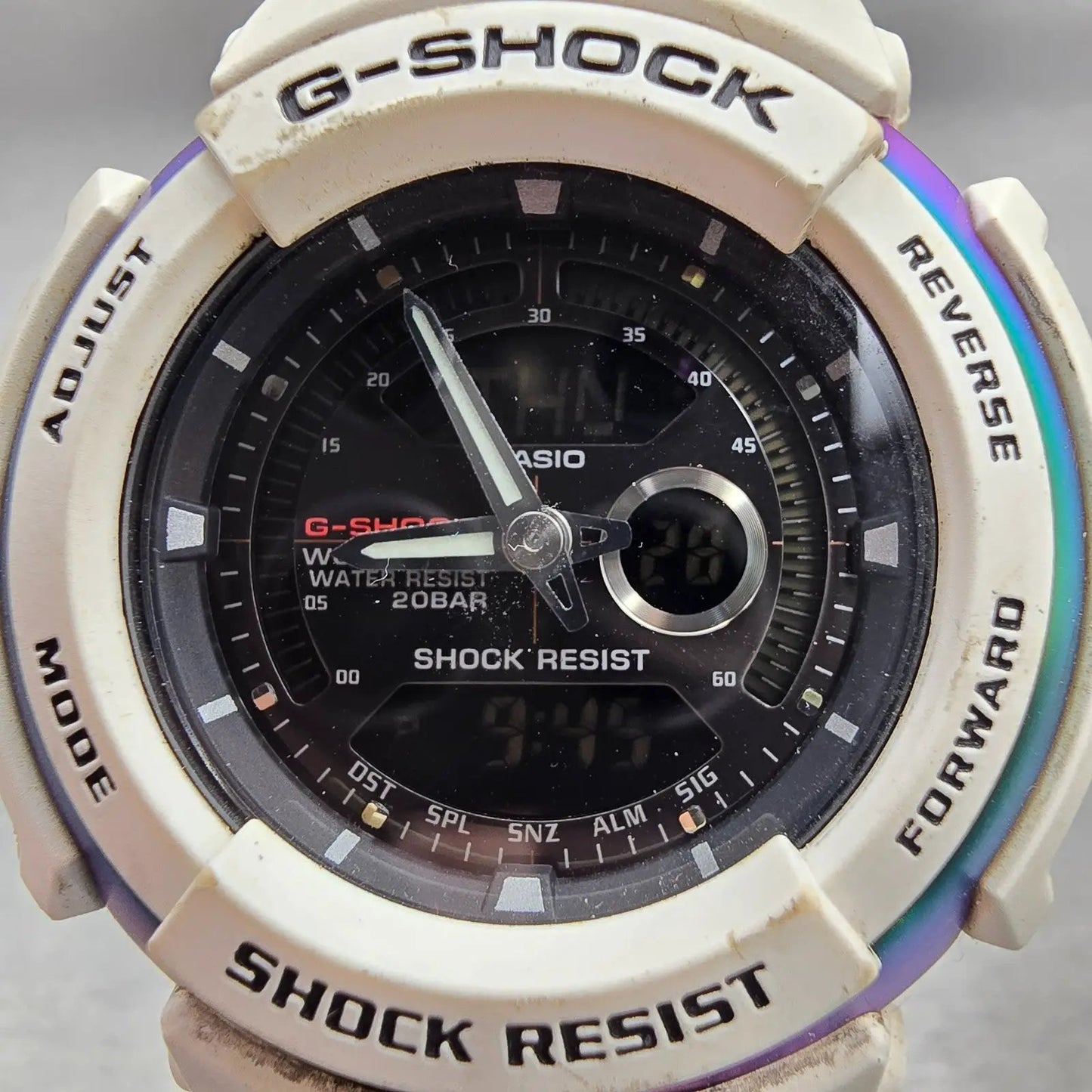 Casio G-Shock G306-X Watch Men 46mm White Black Chronograph Alarm New Battery1