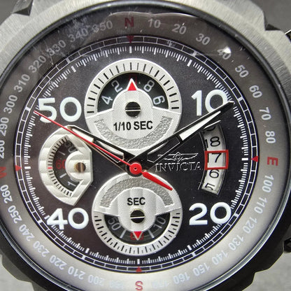Invicta Aviator Chronograph Watch Men 48mm Gray Dial Steel Date New Batt 281451