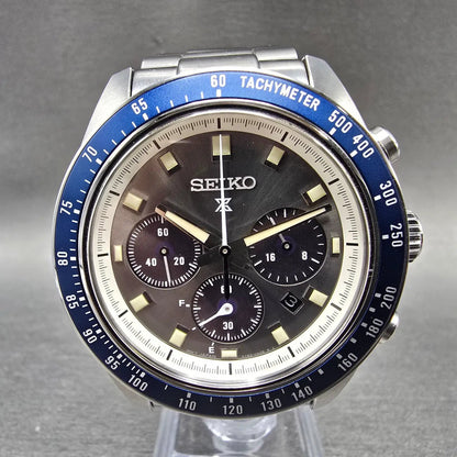 Seiko Prospex Speedtimer Chronograph Watch Men Black Dial Steel Solar SSC9391
