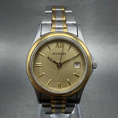 Bucherer Watch Women 26mm Gold Dial Two Tone Date Round 956.903 PARTS0