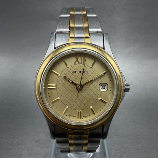 Bucherer Watch Women 26mm Gold Dial Two Tone Date Round 956.903 PARTS0