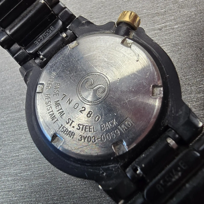 Seiko SQ Dive Watch Women 29mm Gold Dial Two Tone Daydate 3Y03-0059 New Battery10