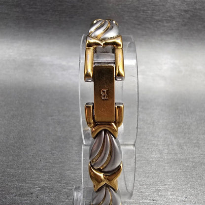 Bulova Watch Women 17mm MOP Dial Two Tone Oval 98T00 New Battery Bracelet VTG7