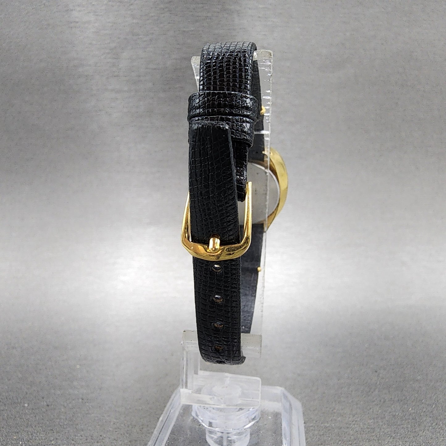 Tissot Boutique Watch Women 24mm Black Dial Gold Tone Manual Wind Runs VTG7