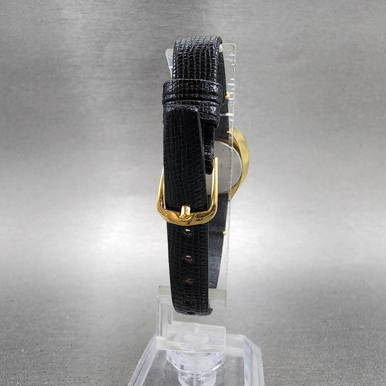 Tissot Boutique Watch Women 24mm Black Dial Gold Tone Manual Wind Runs VTG7
