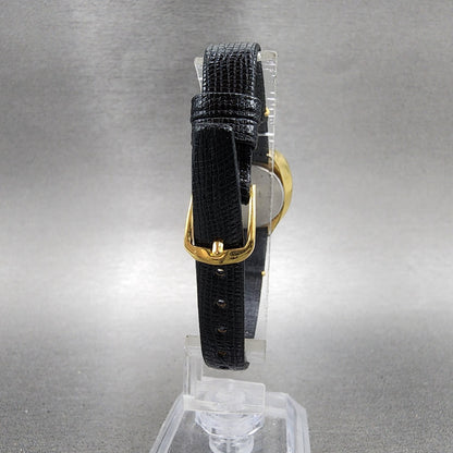 Tissot Boutique Watch Women 24mm Black Dial Gold Tone Manual Wind Runs VTG7