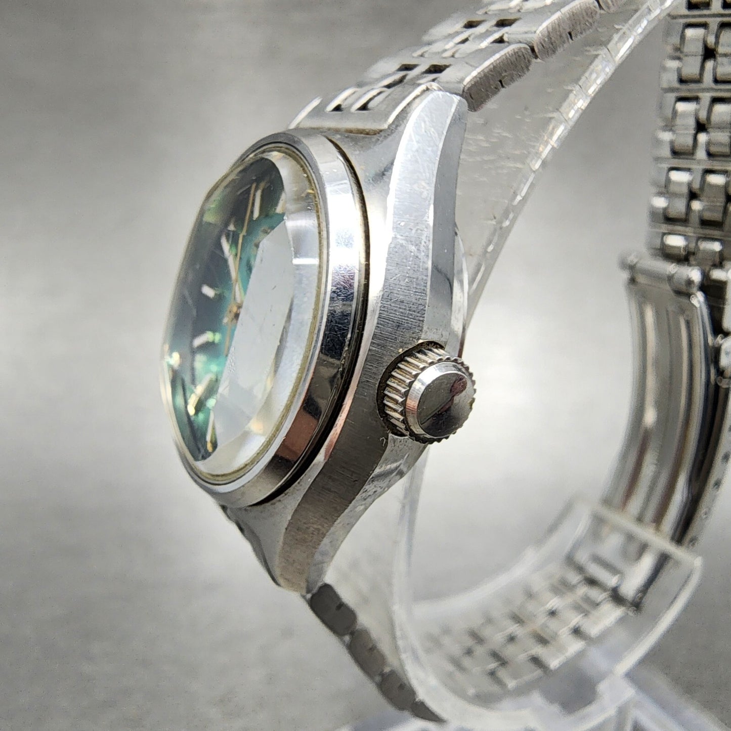 Seiko Automatic Watch Women 25mm Green Dial Silver Tone Daydate 22060510 Runs2