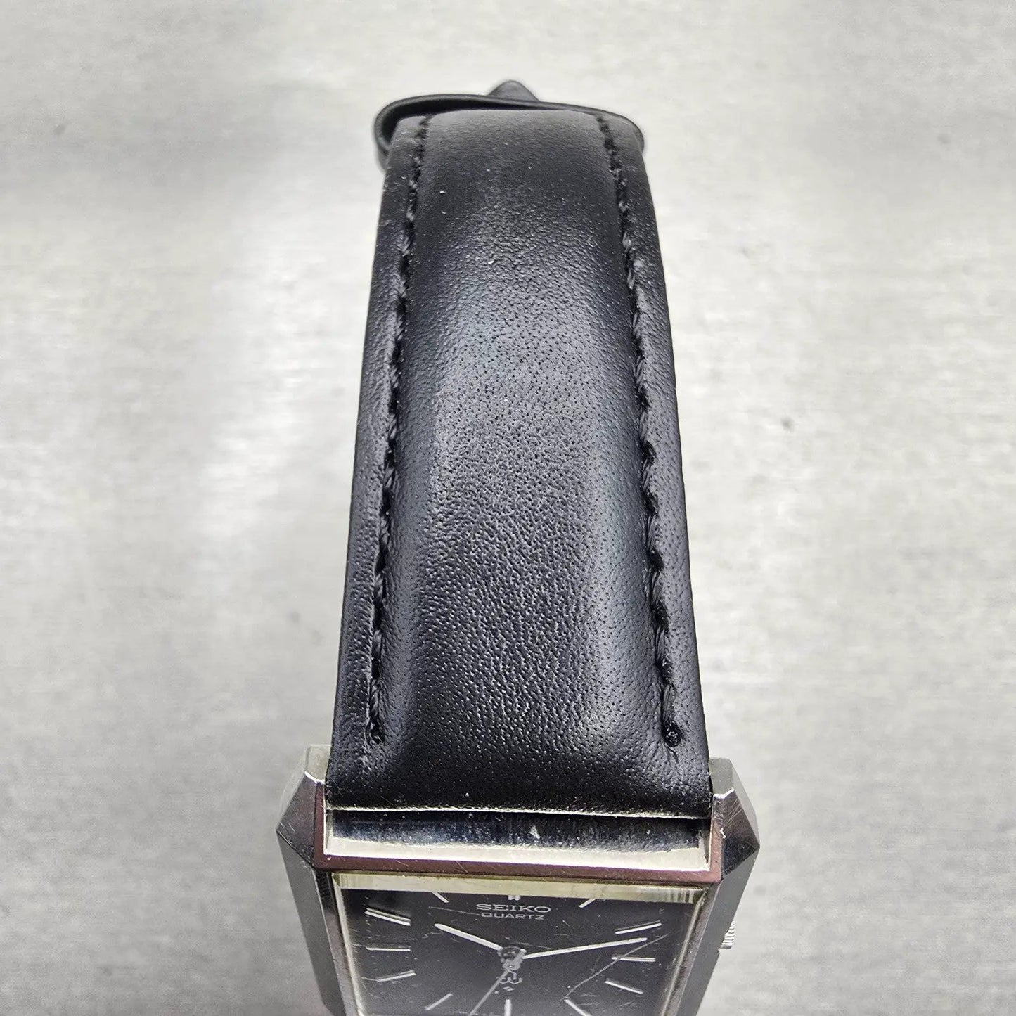 Seiko Tank Watch Men 33mm Black Dial Silver Tone Rectangle 4120-5101 New Battery4