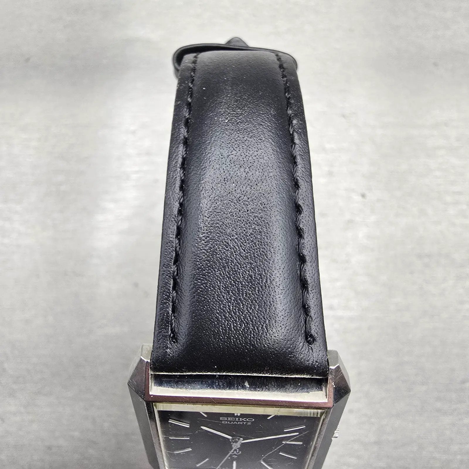 Seiko Tank Watch Men 33mm Black Dial Silver Tone Rectangle 4120-5101 New Battery4