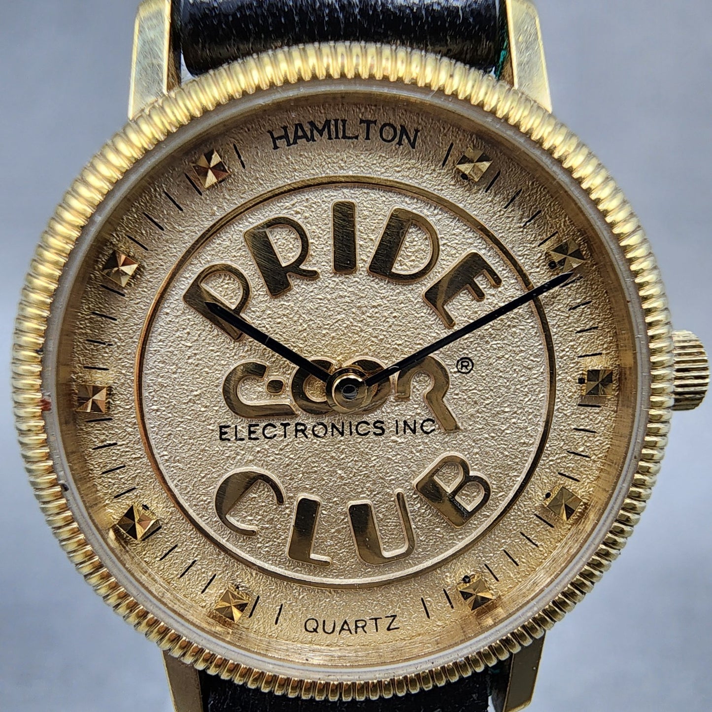 Hamilton Watch Women 24mm Gold Dial Gold Tone Pride Club Round 8442 New Battery1