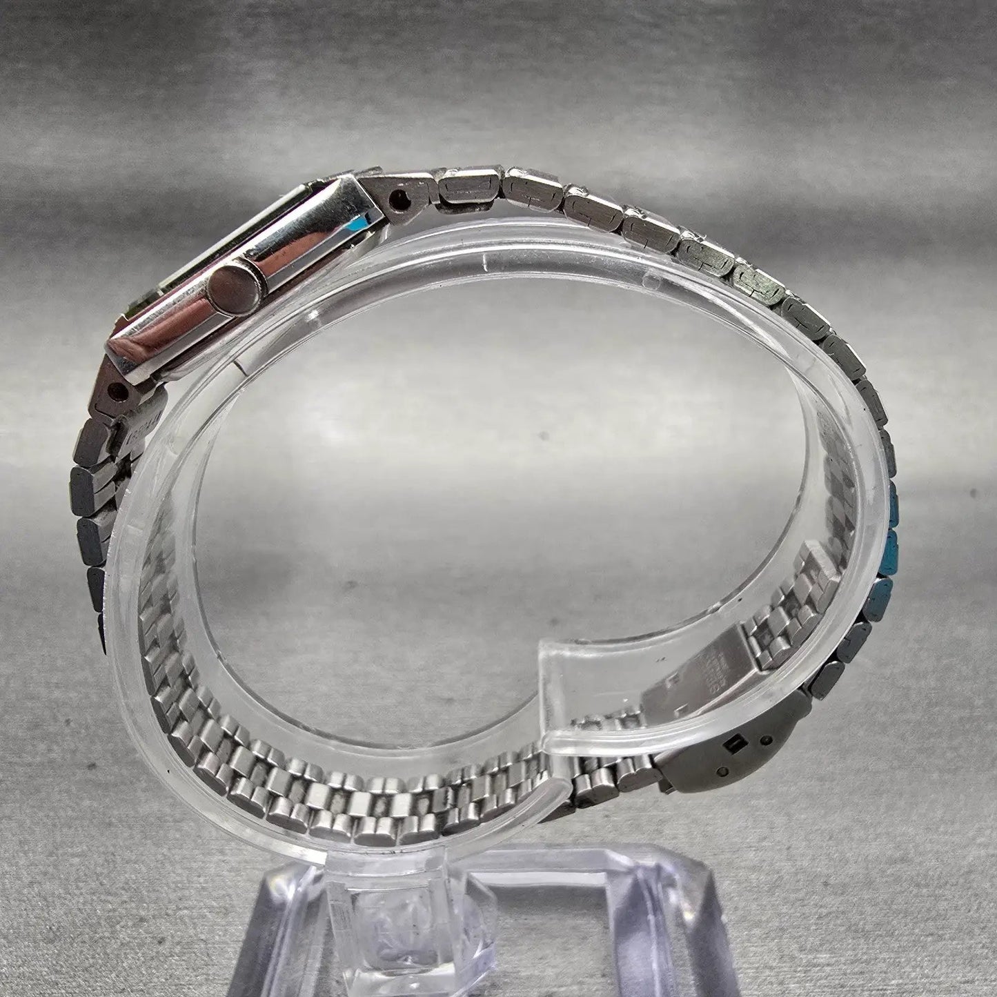 Seiko Watch Women 13mm Black Dial Silver Tone Rectangle 1320-6030 New Battery6