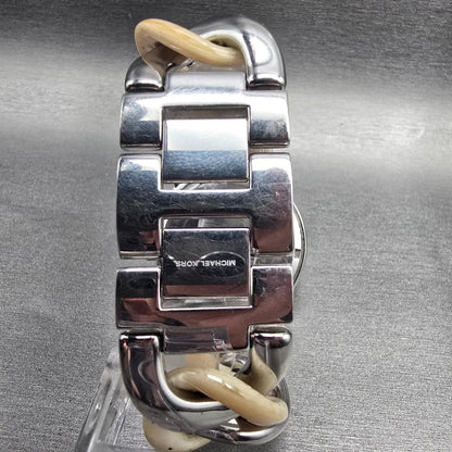 Michael Kors Runway Twist Womens Watch 37mm Silver Dial Chrono MK4263 New Batt7