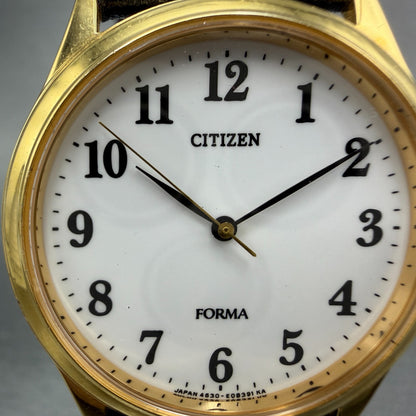 Citizen Forma Watch Unisex 33mm White Dial Gold Tone Round 4631-E63051 New Batt1
