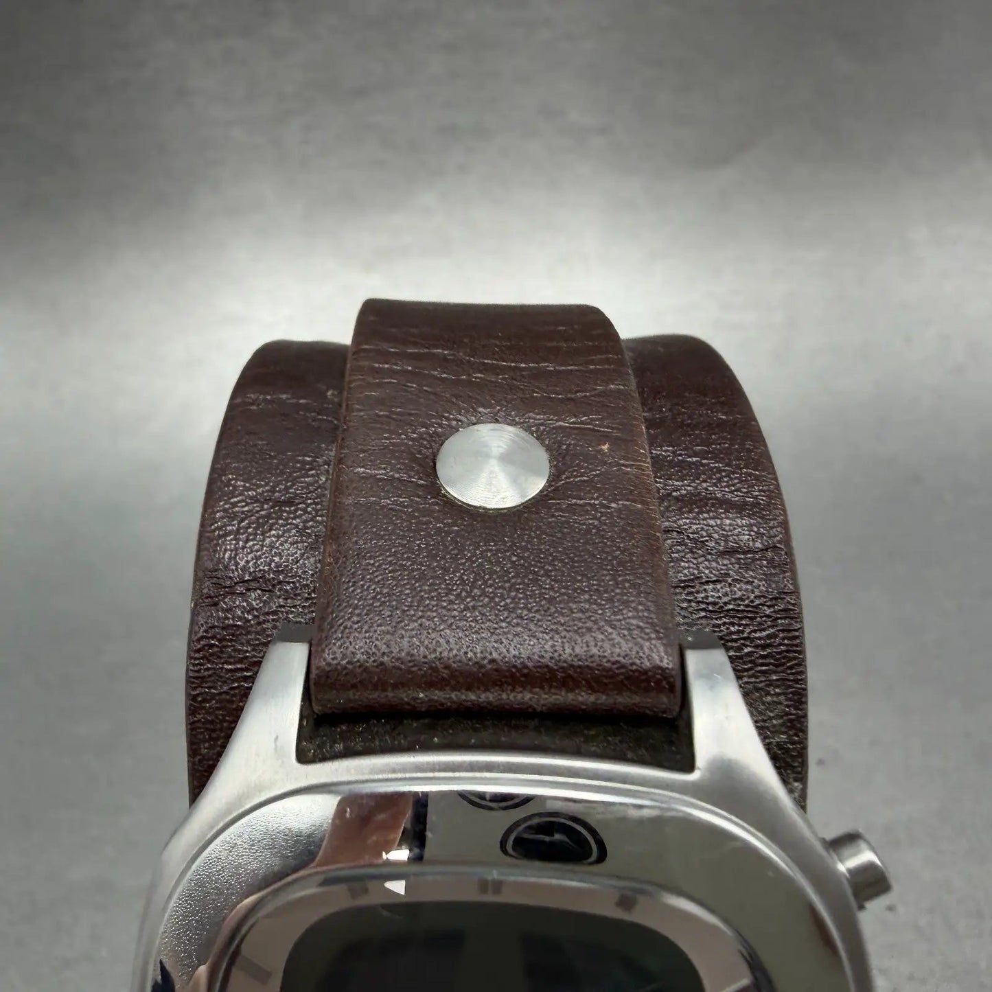 Fossil Big Tic Watch Men 39mm Silver Tone Square FS5740 New Battery ABC4