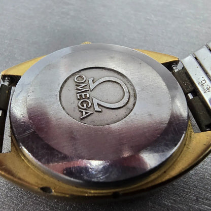 Omega Watch Men 35mm Champagne Dial Gold Tone Date 196.0121 PARTS Vintage Quartz10