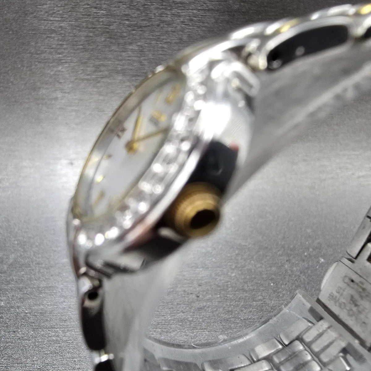 Citizen Eco-Drive Watch Women 21mm MOP Dial Two Tone Gemmed B023-S019249 Works2