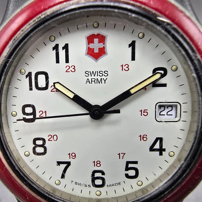 Victorinox Swiss Army Watch Men 38mm White Dial Black Tone Date Round PARTS2