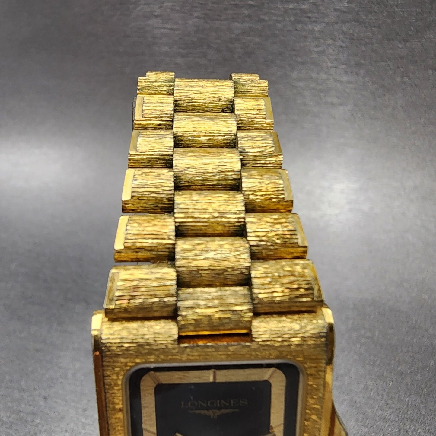 Longines Tank Watch Men 24mm Black Dial Gold Tone Rectangle New Battery Nugget4