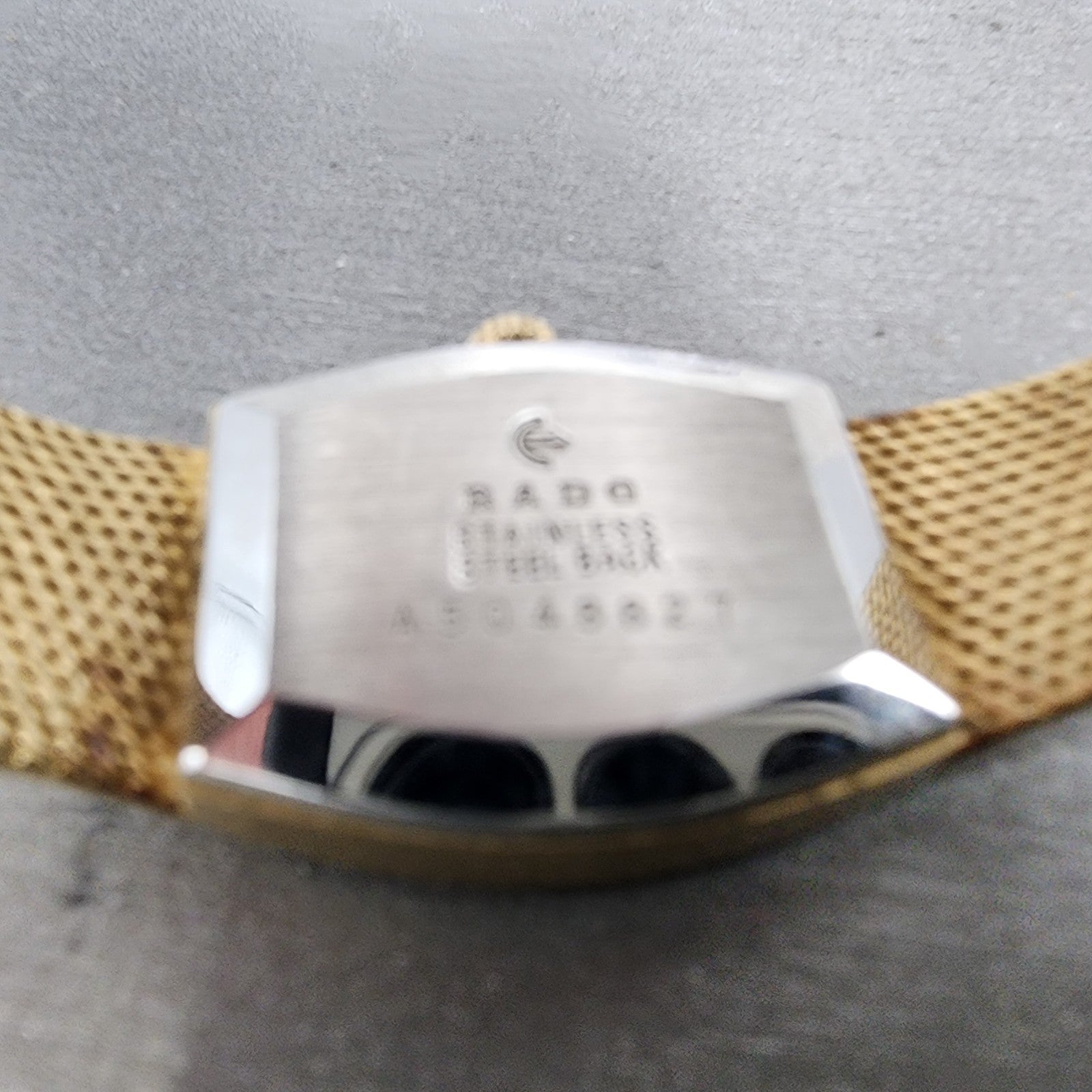 Rado Silhouette Watch Women 21mm Gold Dial Gold Tone Rectangle Manual Wind Runs9