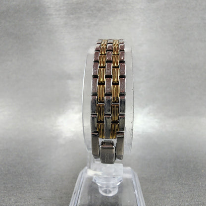 Seiko Tank Watch Women 16mm White Dial Two Tone Rectangle 1N010FH0 New Battery7