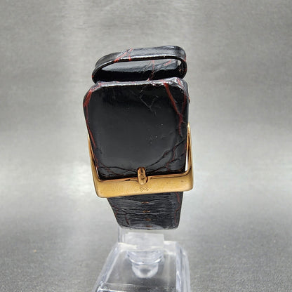 Skagen Watch Women 31mm Brown MOP Dial Rose Gold Tone Bling Bezel Rectangle Runs